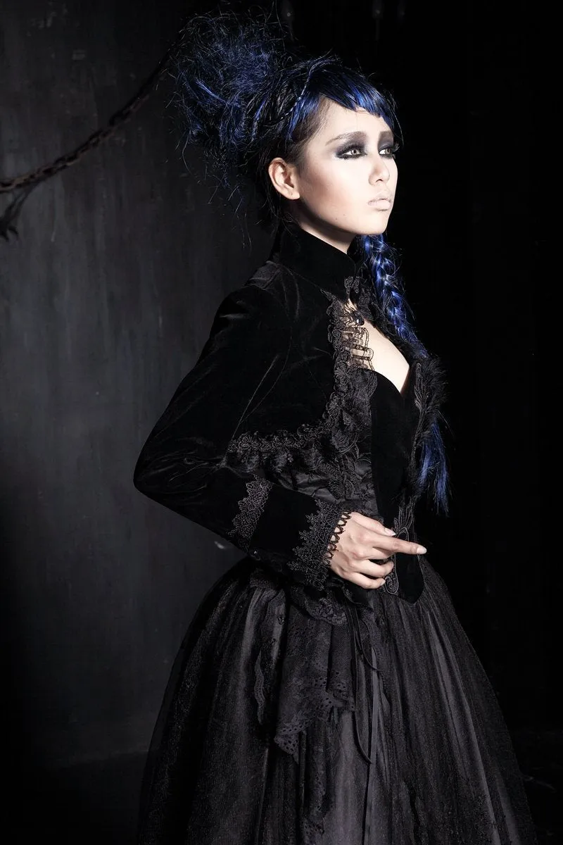 Women's Goth Embroidered Fringe Velvet Jackets