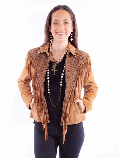 Women's Leather Jacket Collection Suede: Scully Western Fringe Zip Front