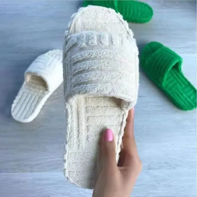 Womens Plush Terrycloth Slippers