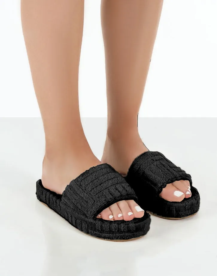 Womens Plush Terrycloth Slippers